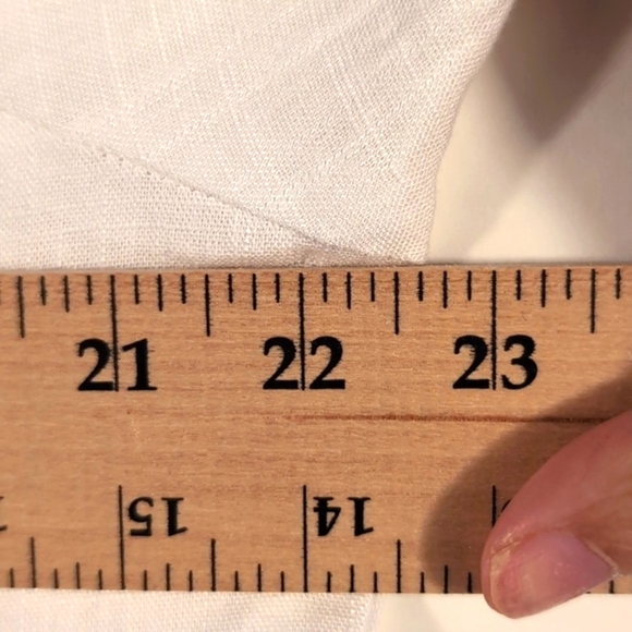 Cottonwood White Linen Sweetheart puff sleeve Dress Size 16 New with tags - Picture 11 of 13